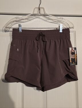 Avia Plum Elastic-Waist Athletic Shorts with Drawstring